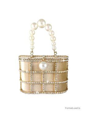 Crystal Rhinestone Bucket Evening Bag Clutch Purses Wedding Small Tote